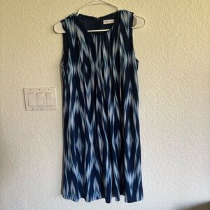 Calvin Klein Blue and White Women's Dress